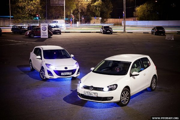 VW Golf with Mazda 3
